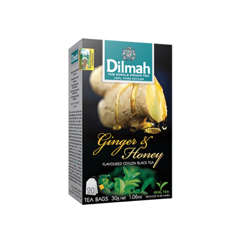 Dilmah Ginger & Honey Flavoured Ceylon Black Tea – 20 Tea Bags